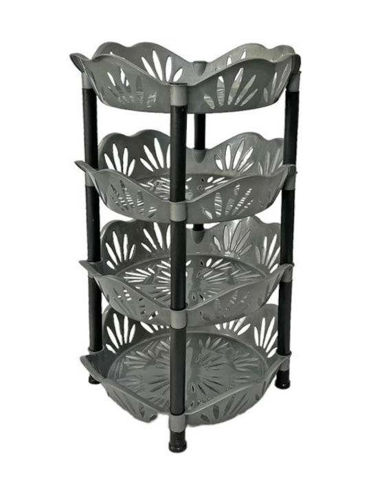 TnS Kitchen Rack Plastic 4 Tiers Gray 40x40x72cm