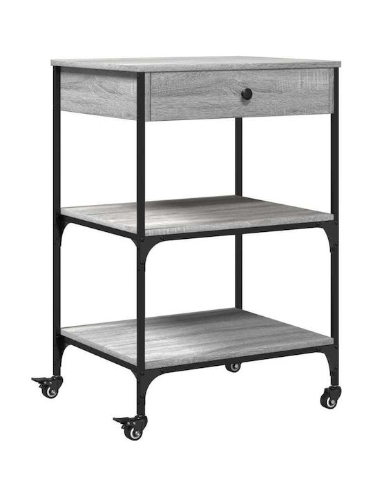 vidaXL Wooden Kitchen Rack 4 Tiers Gray 60x48x89.5cm