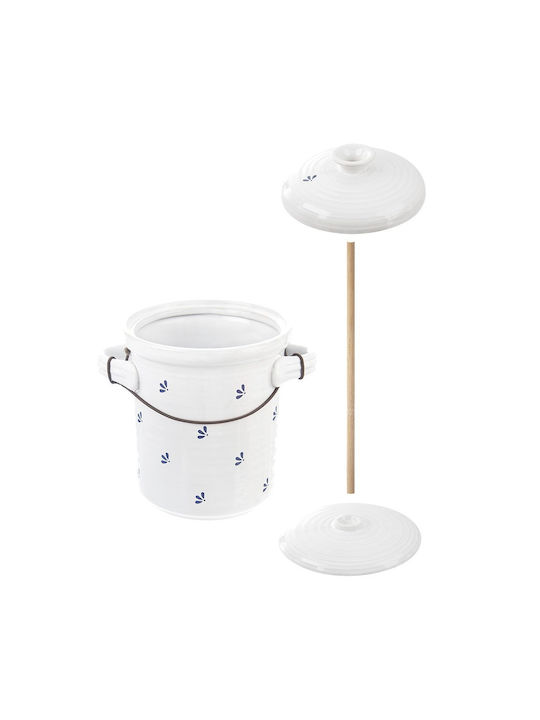 Orion General Use Vase with Lid Ceramic White 2800ml