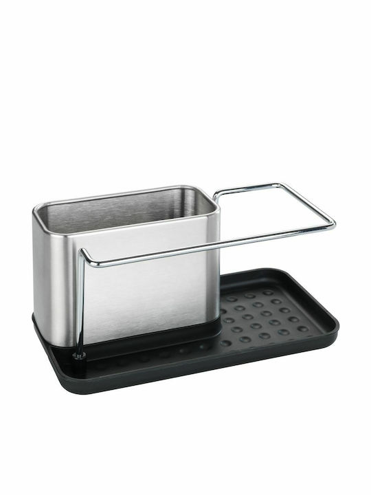 Wenko Orio Metallische Organizer für die Küchenspüle aus Silber 12x10.5cm