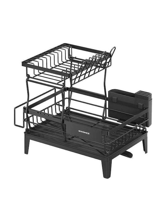 Songmics Στραγγιστήρι Νεροχύτη Inox Μαύρο 31x42x36.5cm