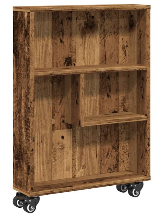 vidaXL Wooden Kitchen Trolley 4 Tiers Brown 48x13x68cm