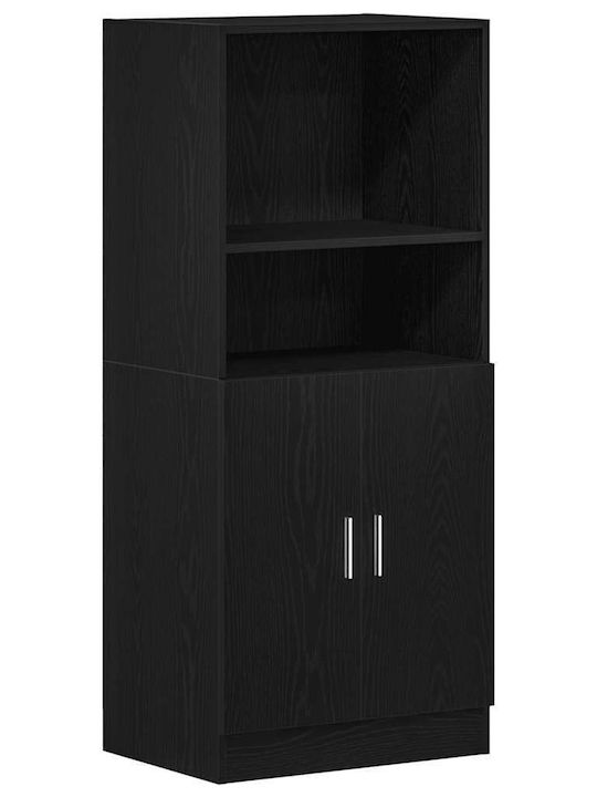Висок Шкаф Кухненски Черен 57x41.5x131.5см