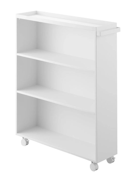 Yamazaki Τρόλεϊ Κουζίνας Ξύλινο 4 Θέσεων Λευκό 59x16.5x70cm