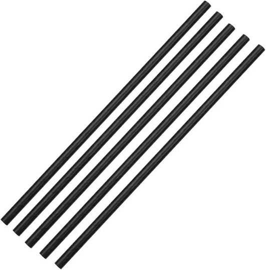 Paie De Băut Eco Hârtie Negre Ø8 20cm 48 Bucăți Plastic Sofia