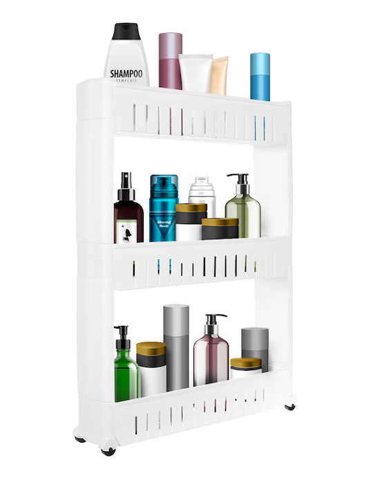 Troleu De Bucătărie Din Plastic Cu 3 Locuri Alb 54.5x12.5x72.5cm