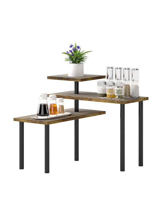 HomCom Tabletop Metal Base 40x10x36.5cm Brown