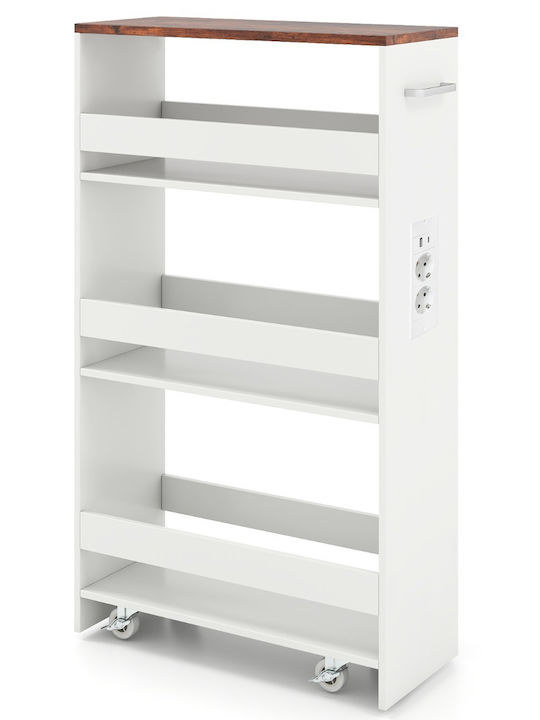 Costway Ραφιέρα Κουζίνας Ξύλινη 4 Θέσεων Καφέ 47.5x20x80.5cm