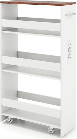 Costway Ραφιέρα Ξύλινη 4 Θέσεων Καφέ JV11646DE-CF
