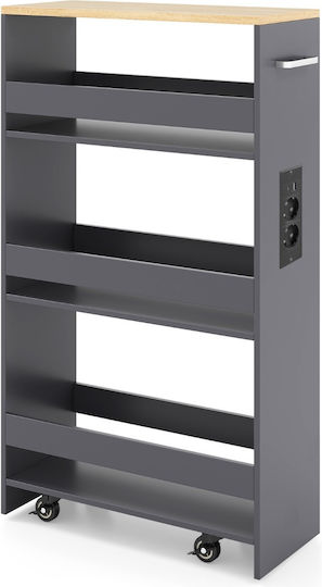 Costway Τρόλεϊ Ξύλινο 3 Θέσεων Γκρι JV11646DE-GR Costway Τρόλεϊ Ξύλινο 3 Θέσεων Γκρι JV11646DE-GR