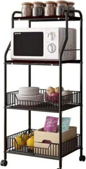 Tischspiel Metallische Küchenorganisationsständer 43x35x115cm Schwarze