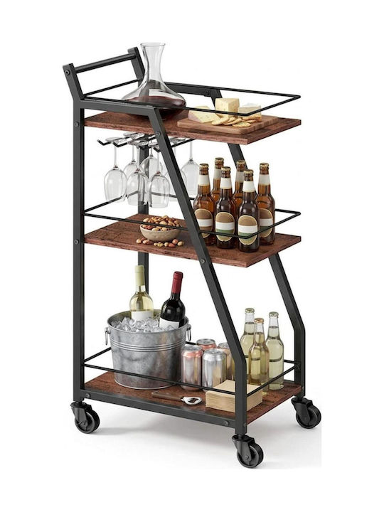 Relaxdays Metallic Kitchen Trolley 3 Tiers Multicolour 39x29x83cm