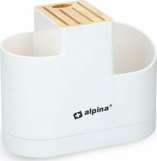 Alpina Appliances Сушилник за прибори от пластмаса бял 26x12x21см Alpina Appliances Сушилник за прибори от пластмаса бял 26x12x21см