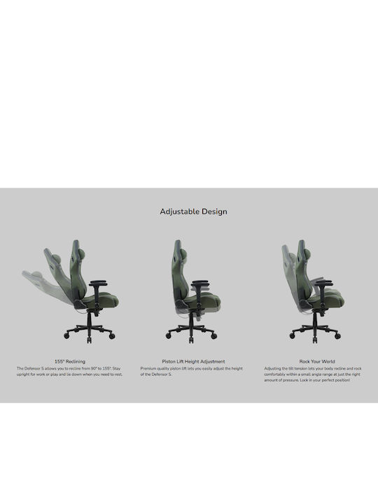 Cougar Defensor S Fabric Gaming Chair with Adjustable Arms Jet Gray F