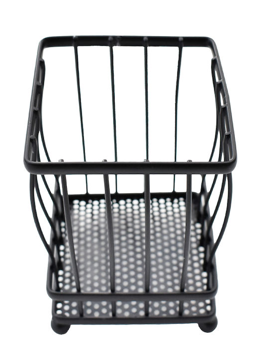Tpster Suport De Scurgere Pentru Tacâmuri Metalic Negru 10x10x14cm