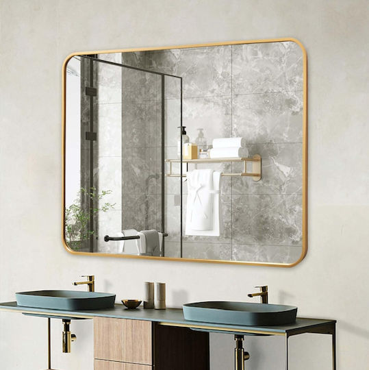 Aurelia AUGD-50 Ορθογώνιος από Μέταλλο 70x50cm Χρυσός