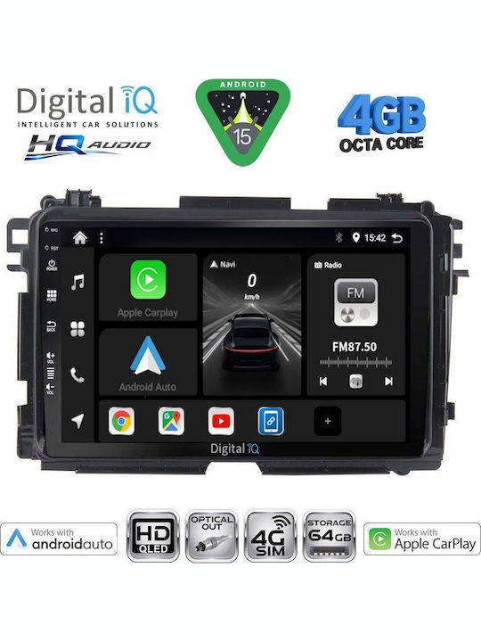 Digital IQ Car Audio System for Honda HR-V 1998-2005 Bluetooth USB WiFi GPS Apple CarPlay Android Auto with 9" Touch Screen