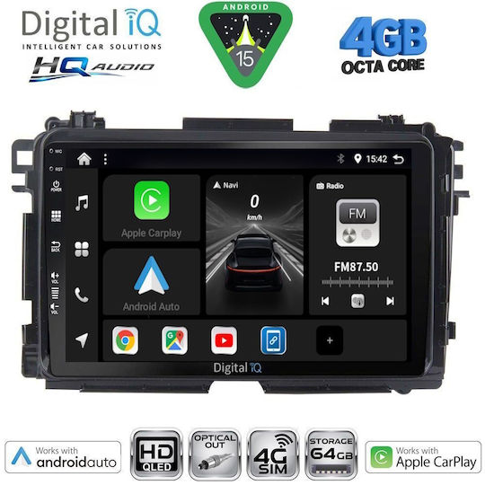 Digital IQ Ηχοσύστημα Αυτοκινήτου για Honda HR-V 1998-2005 (Bluetooth/USB/WiFi/GPS/Apple-Carplay/Android-Auto) με Οθόνη Αφής 9"