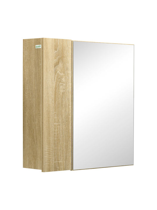 Kleankin Rectangular Bathroom Mirror made of Particle Board with Shelf & Cabinet 60x60cm