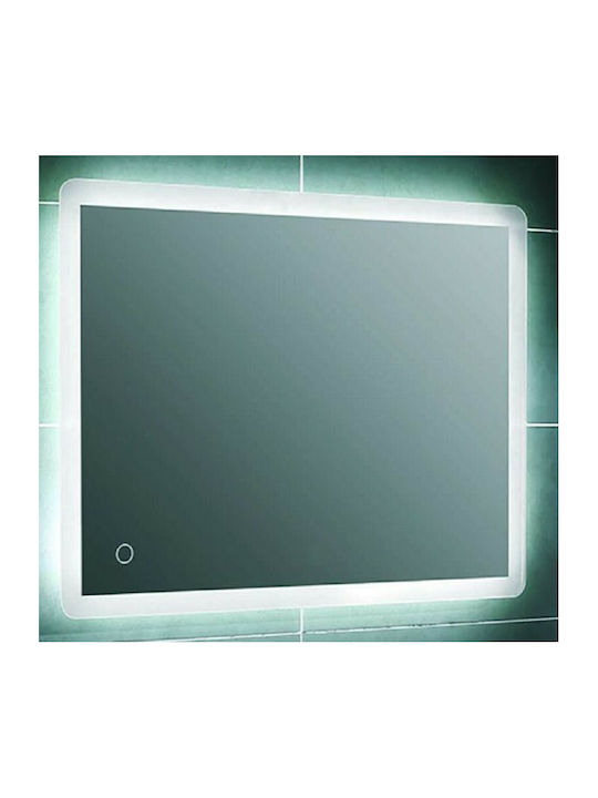 Gloria Nora Ορθογώνιος Καθρέπτης Μπάνιου Led Αφής 60x80cm