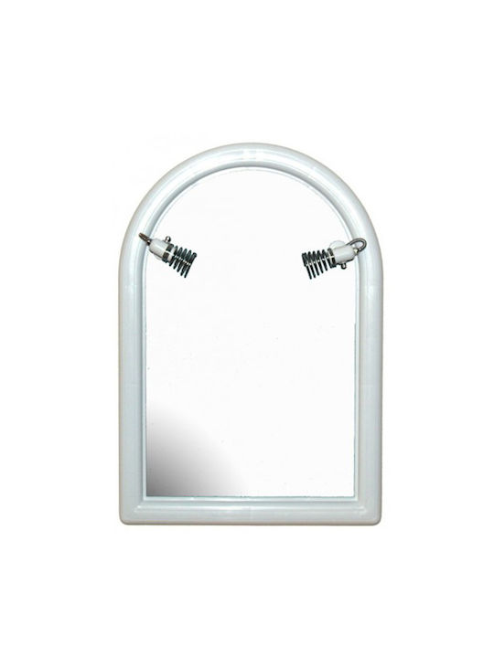 Bathroom Mirror Semicircular A 53x70cm 2 Spot White Bega Plast Greece