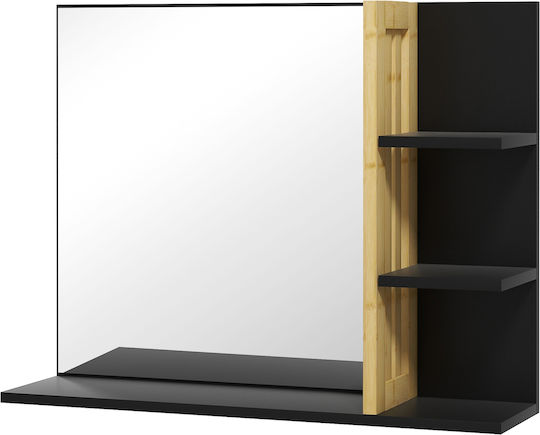 HomCom 834-673V00BK Καθρέπτης με Ράφι 45x15cm Μαύρος