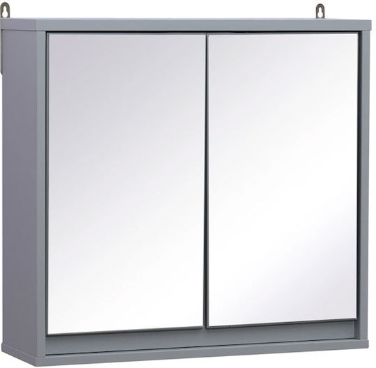 HomCom 834-172 Ορθογώνιος από MDF με Ντουλάπι 48x14.5cm Γκρι