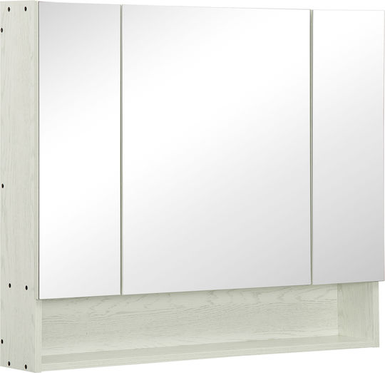 Kleankin 834-425WT Ορθογώνιος με Ράφι & Ντουλάπι 90x75cm Λευκός