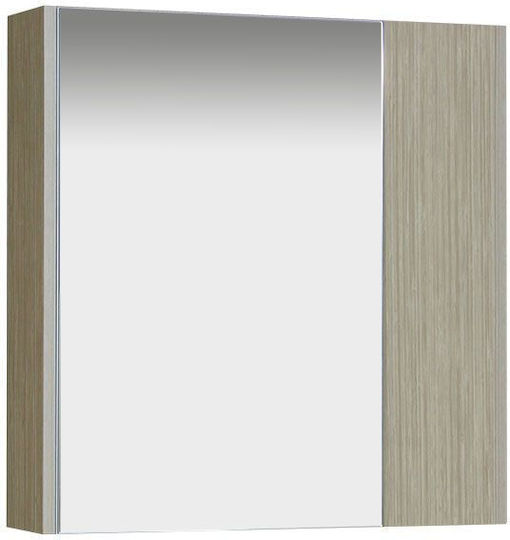 M-Mebel R6001UF Καθρέπτης από Ανοξείδωτο Ατσάλι με Ράφι & Ντουλάπι Γκρι