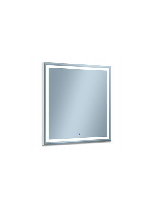 Quadratischer Badezimmerspiegel LED 80x80cm