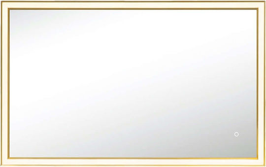 Zambelis Lights 25394 Rechteckiger LED Berührung Badezimmerspiegel aus Metall 120x70cm Gold