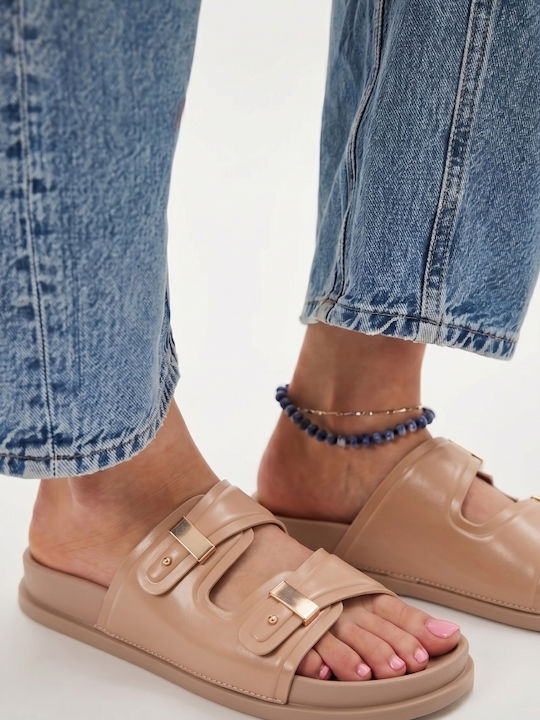 Flache Sandalen Für Damen Flatforms Beiges