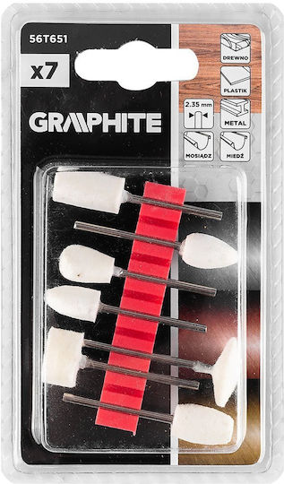 Graphite Set Felt Pads Mini Grinder 7 Pcs