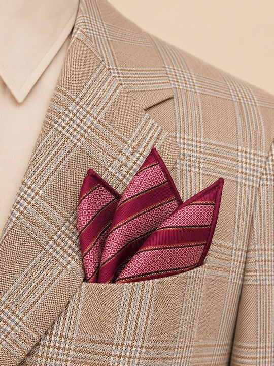 Ανδρικό Μαντήλι Τσέπης Gray / Burgundy