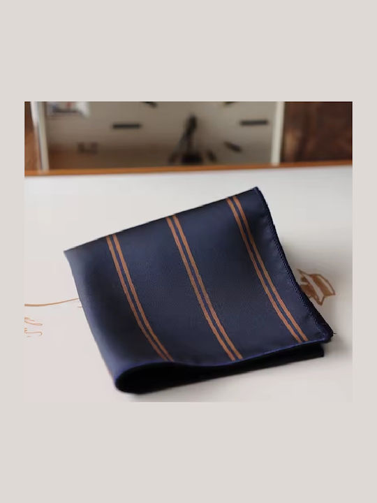 Men's Pocket Handkerchief Brown Navy