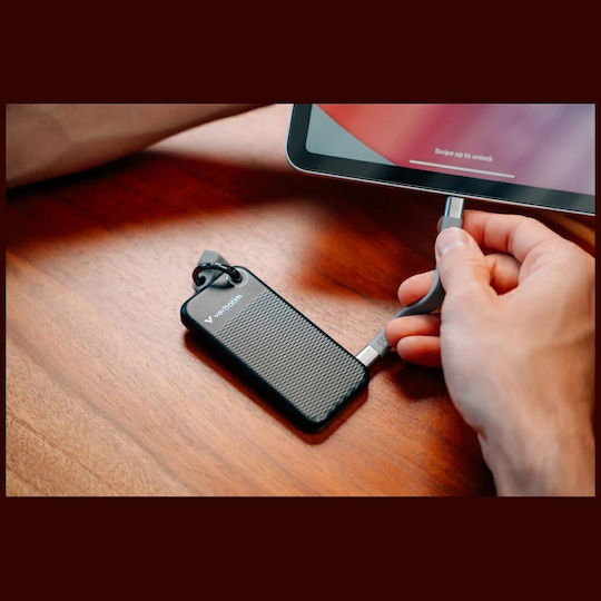 Verbatim Pocket USB 3.2 Externe Festplatten 256GB M.2 Schwarz / Grau
