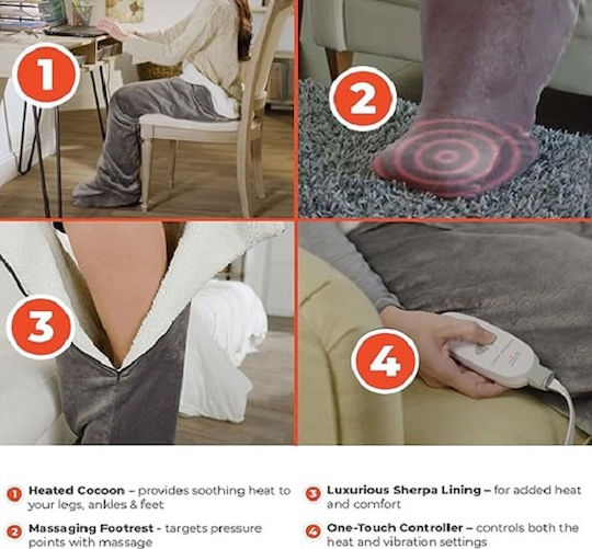 Single Electric Blanket Gray 70x111cm