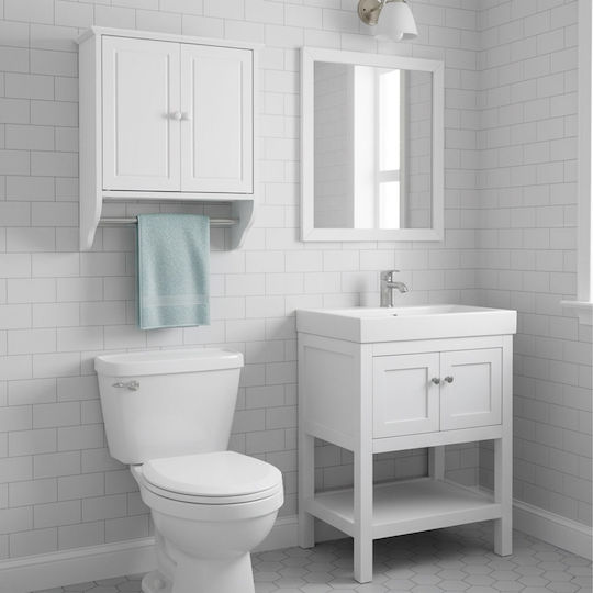 Relaxdays Badezimmerschrank 48x16x55cm Weiß