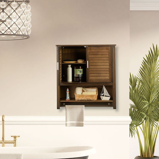 Relaxdays Badezimmerschrank 62x20x66cm Braune