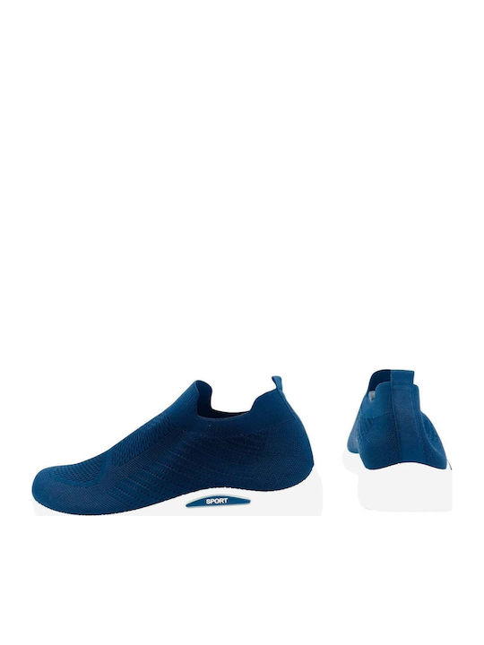 Stoff Herren Slip-Ons Blau