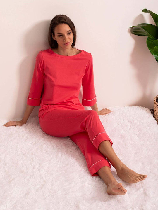 Sofiaman Sofiaman Sommer Damen Schlafanzug Set Orange
