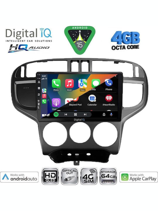 Digital IQ Car Audio System for Hyundai Matrix 2001-2010 (Bluetooth/USB/WiFi/GPS/Apple CarPlay/Android Auto) with 9" Touch Screen