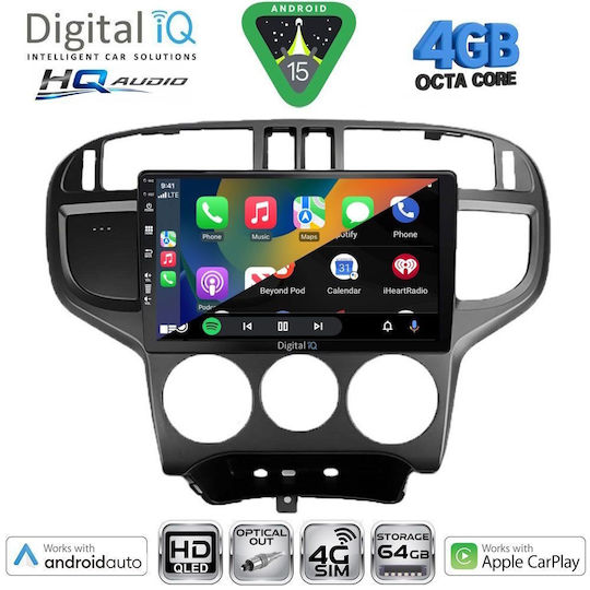 Digital IQ Ηχοσύστημα Αυτοκινήτου για Hyundai Matrix 2001-2010 (Bluetooth/USB/WiFi/GPS/Apple-Carplay/Android-Auto) με Οθόνη Αφής 9"
