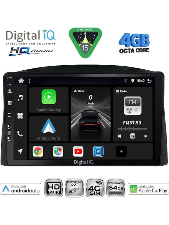Digital IQ Car Audio System for Jeep Cherokee / Liberty 2007-2014 (Bluetooth/USB/WiFi/GPS/Apple CarPlay/Android Auto) with 10" Touch Screen
