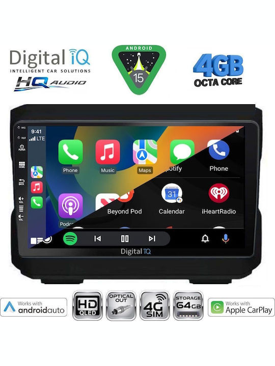 Digital IQ Car Audio System for Jeep Cherokee / Liberty 2007-2014 (Bluetooth/USB/WiFi/GPS/Apple CarPlay/Android Auto) with 10" Touch Screen