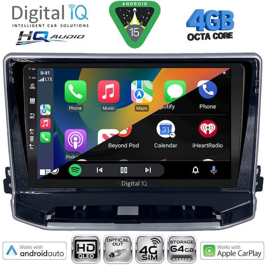 Digital IQ Car Audio System for Jeep Compass 2022 with Touch Screen 10" Digital IQ BXK 19279_CPAA Bluetooth USB Wi-Fi GPS Apple CarPlay Android Auto