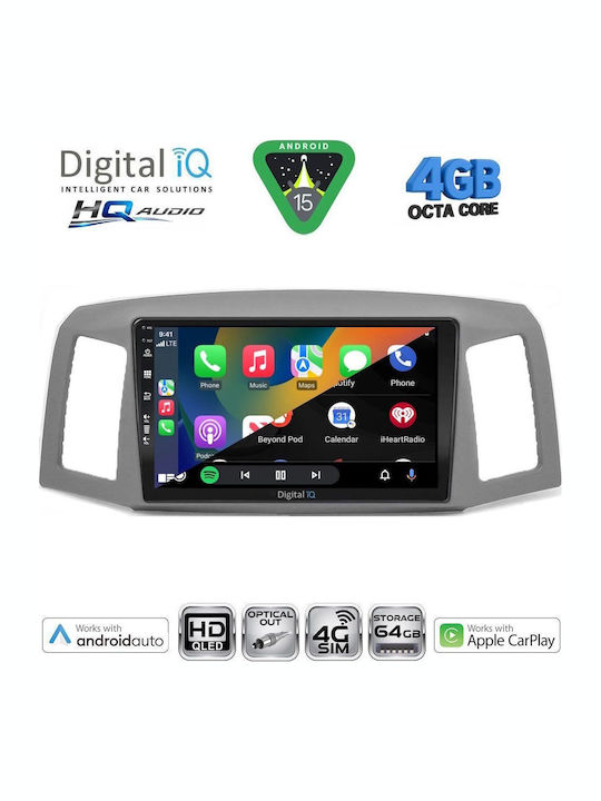 Digital IQ Car Audio System for Jeep Grand Cherokee 1999-2004 (Bluetooth/USB/WiFi/GPS/Apple CarPlay/Android Auto) with 9" Touch Screen