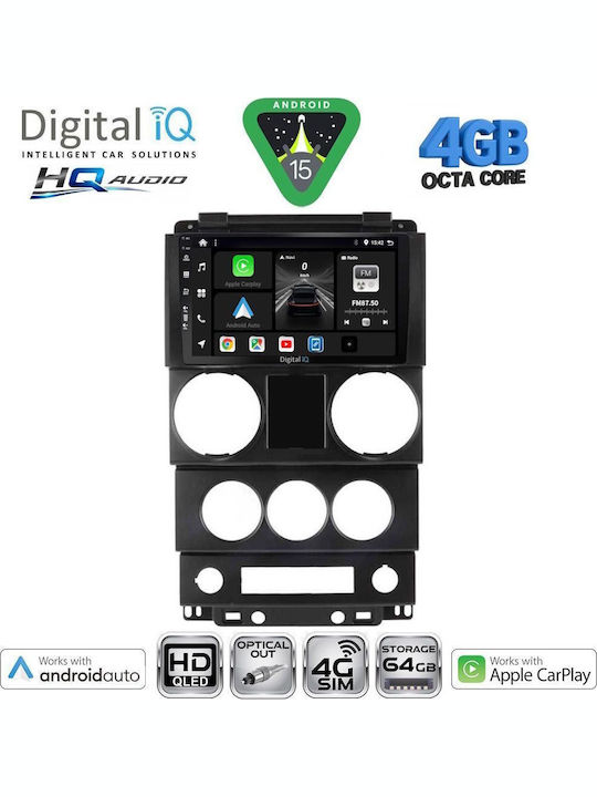 Digital IQ Car Audio System for Jeep Renegade 2014 with Touch Screen 9" Digital IQ BXK 19290 CPAA Bluetooth USB Wi-Fi GPS Apple CarPlay Android Auto