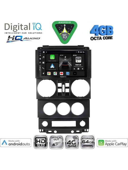 Digital IQ Car Audio System for Jeep Renegade 2014 with Touch Screen 9" Digital IQ BXK 19290 CPAA Bluetooth USB Wi-Fi GPS Apple CarPlay Android Auto
