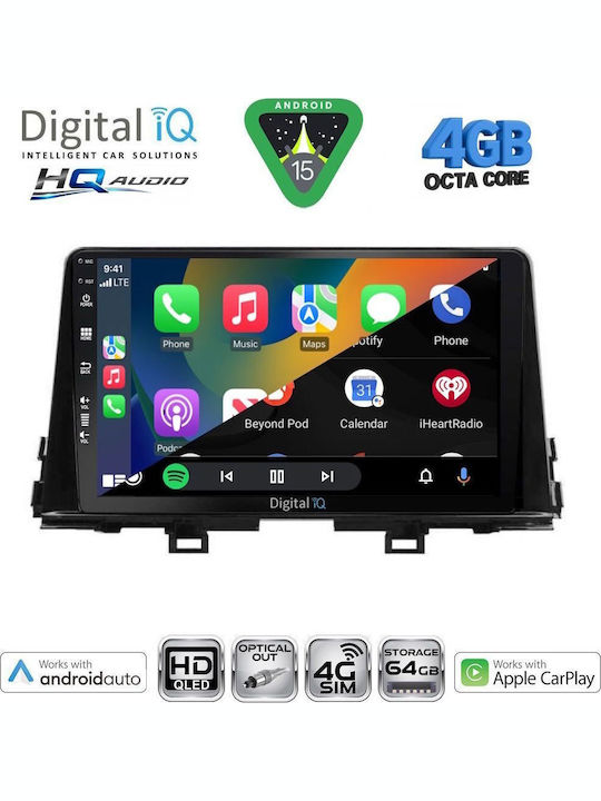 Digital IQ Car Audio System for Kia Picanto 2021 with Touch Screen 9" Digital IQ BXK 19310 CPAA Bluetooth USB Wi-Fi GPS Apple CarPlay Android Auto